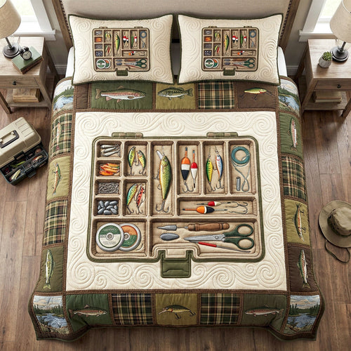 Tackle Haven 3-Piece Quilted Bedding Set NCU0TV1918