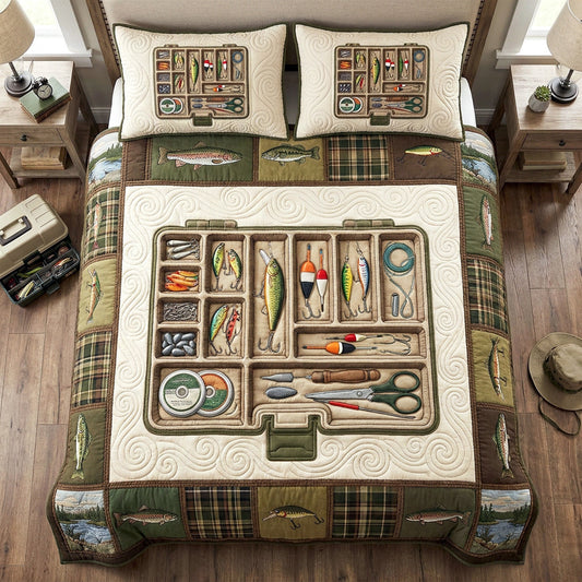 Tackle Haven 3-Piece Quilted Bedding Set NCU0TV1918