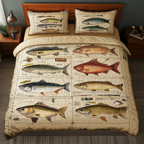 Tackle Time 3-Piece Quilted Bedding Set NCU0VL2268