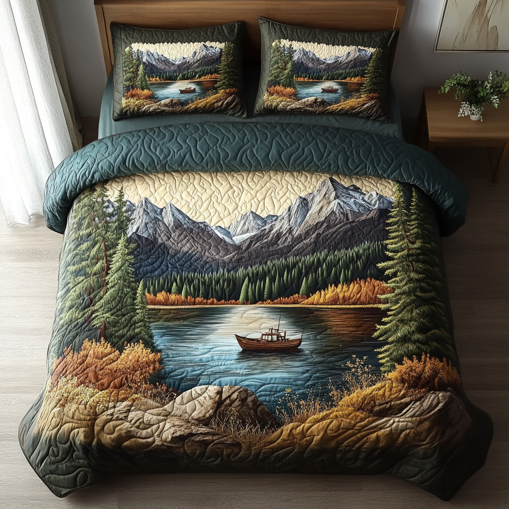 Tahoe Peaceful Escape 3-Piece Quilted Bedding Set NCU0VH4719