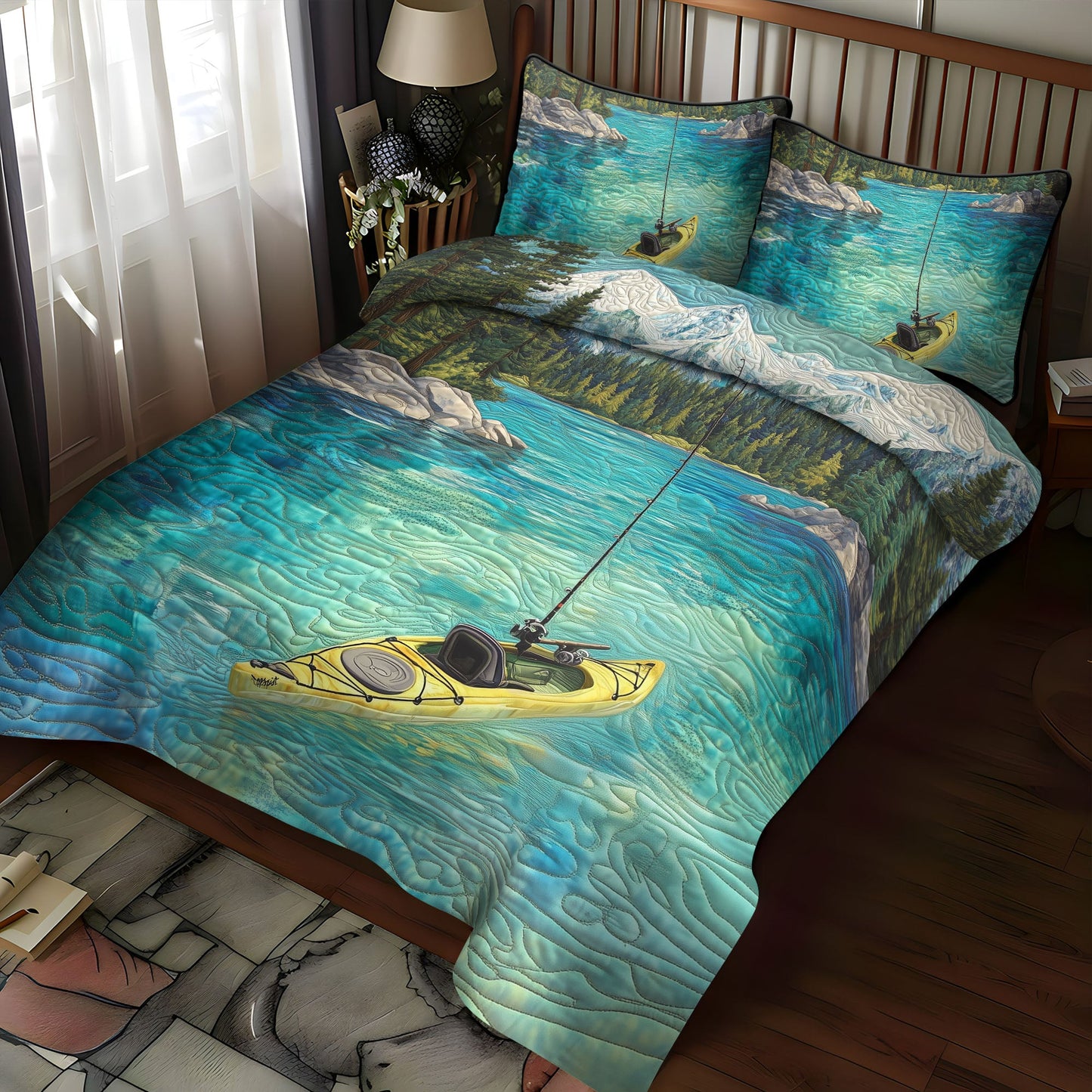 Tahoe Reflection 3-Piece Quilted Bedding Set NCU0PT6495