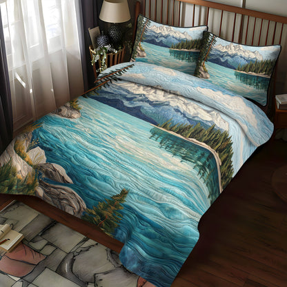 Tahoe Reflections 3-Piece Quilted Bedding Set NCU0PT6406