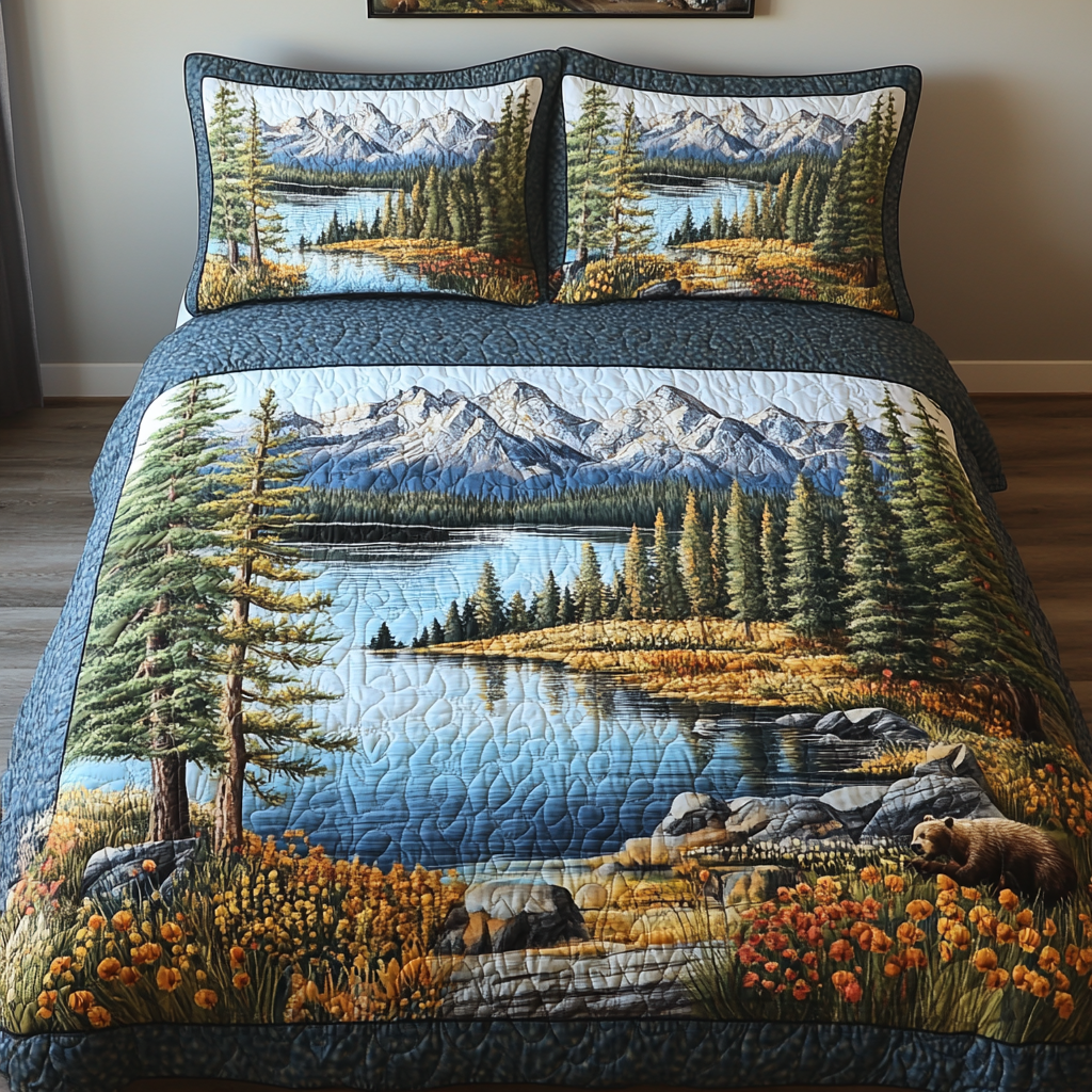 Tahoe Serenity 3-Piece Quilted Bedding Set NCU0DK6967