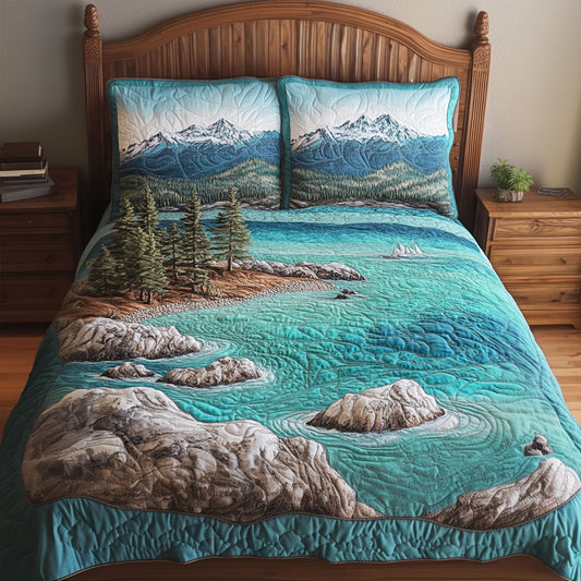 Tahoe Serenity 3-Piece Quilted Bedding Set NCU0PT6407