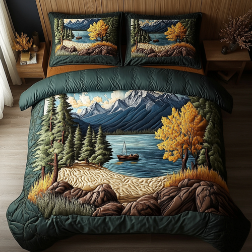Tahoe Serenity 3-Piece Quilted Bedding Set NCU0VH4718