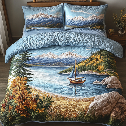 Tahoe Tranquility 3-Piece Quilted Bedding Set NCU0VH4714