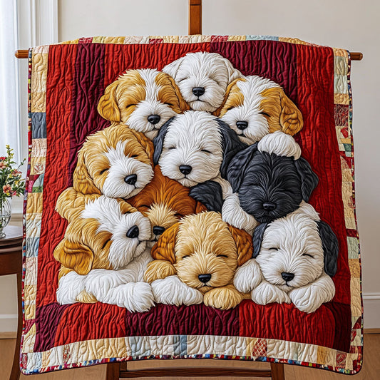 Tail-Wagging Treasures Quilted Blanket NCU0PT3693
