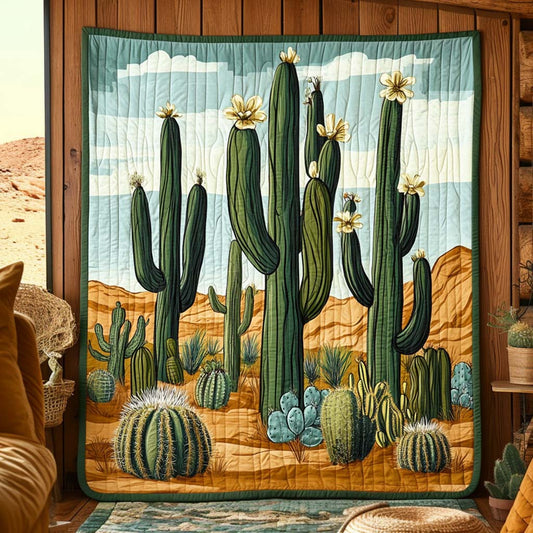 Tall Cactus Plains Quilted Blanket NCU0XD266