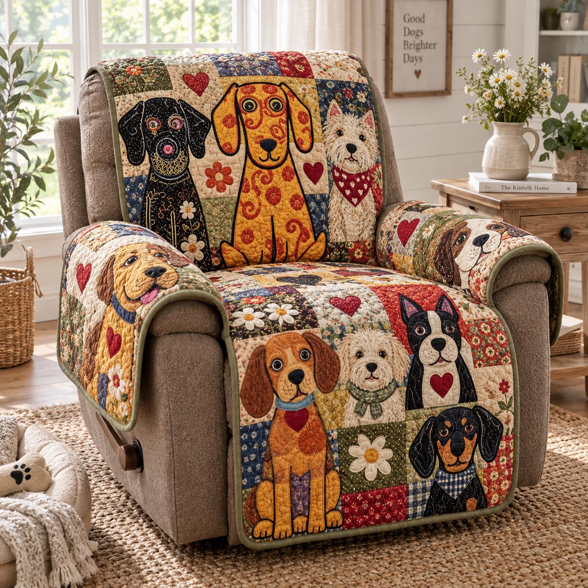 Tall Dog Love Quilted Sofa Cover NCU0DV10235