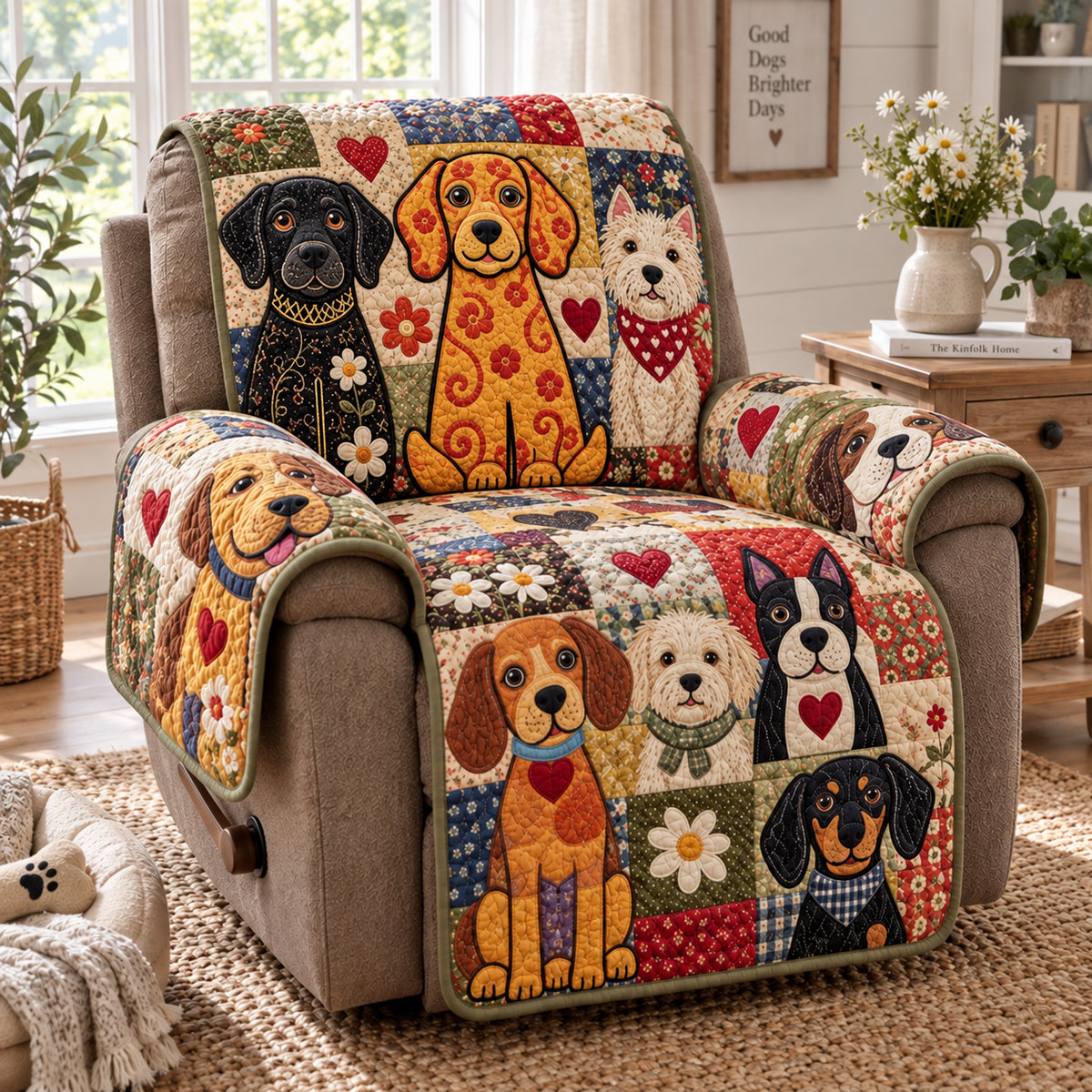 Dog Quilted Sofa Cover VT0DV005