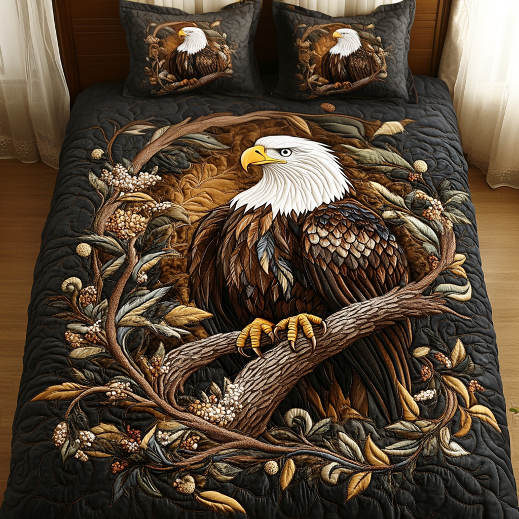 Talon Flight 3-Piece Quilted Bedding Set NCU0VH1729