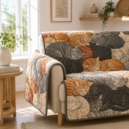 Tangled Whisker Orbs Quilted Sofa Cover NCU0VL3948