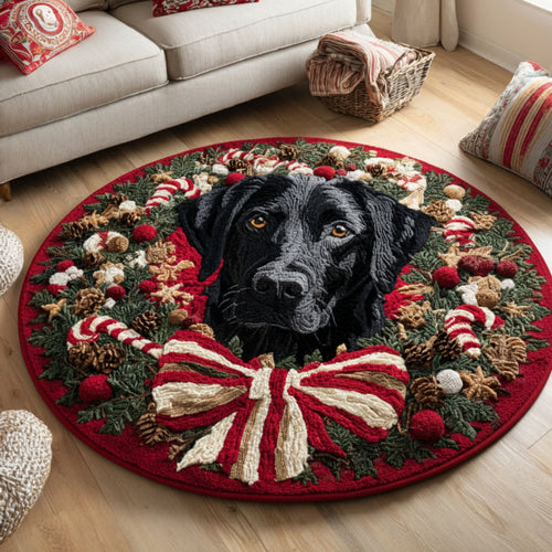 Tartan Black Lab Round Carpet NCU0HH1206