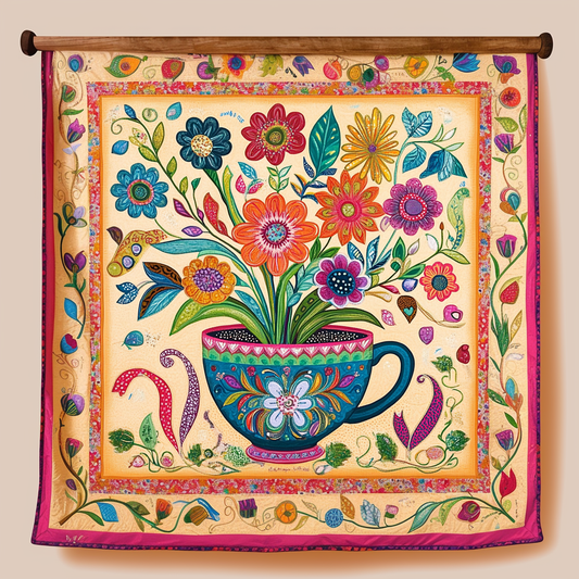 Tea Petals Quilted Blanket NCU0VL2382