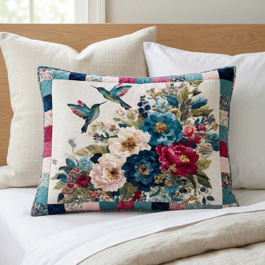 Teal Garden Quilted Bedding Pillow Case NCU0NT12330