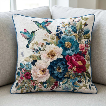Teal Garden Quilted Pillow Case NCU0NT12330