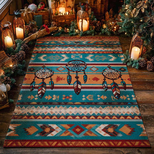 Teal Canyon Weave Area Rug NCU0XD1857