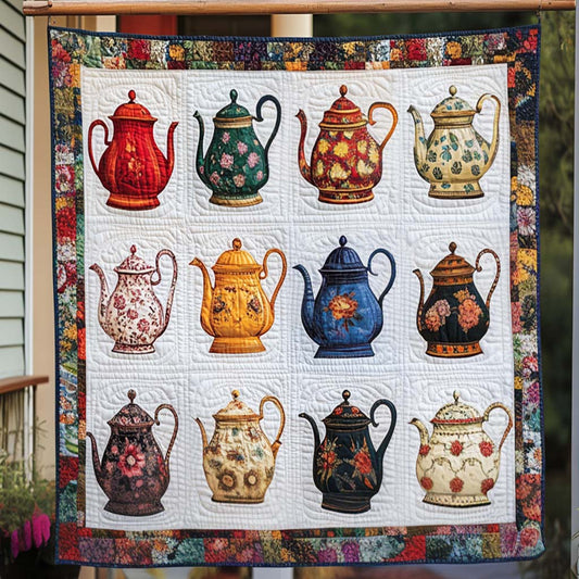 Teapot Treasures Art Quilt Hanging NCU0NT842