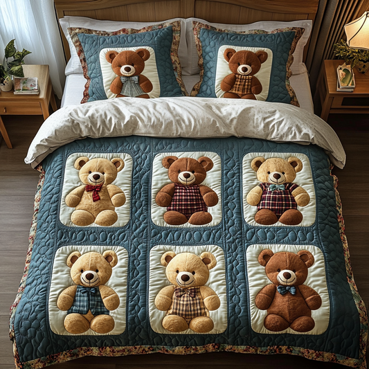 Teddies Haven 3-Piece Quilted Bedding Set NCU0VH3373