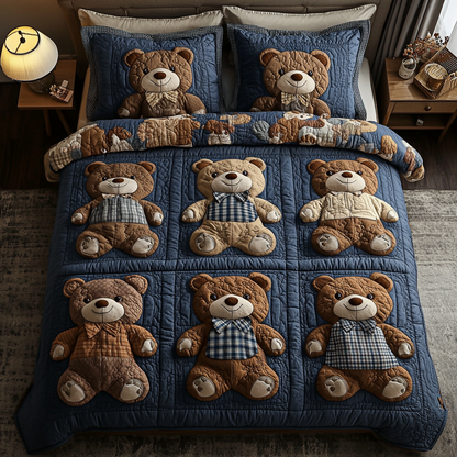 Teddy Comfort 3-Piece Quilted Bedding Set NCU0VH3366