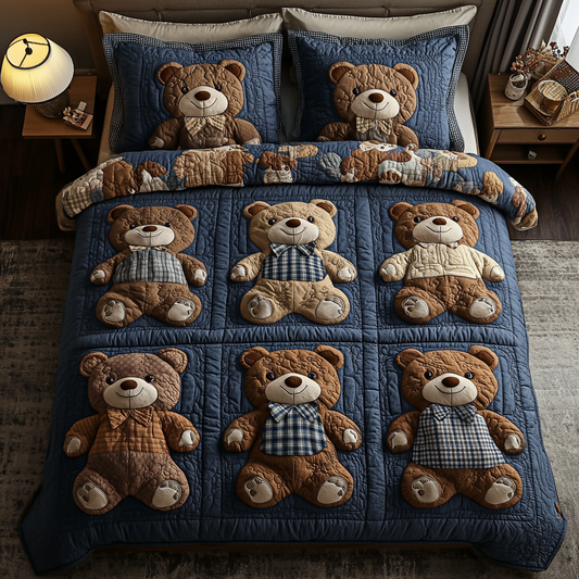Teddy Comfort 3-Piece Quilted Bedding Set NCU0VH3366