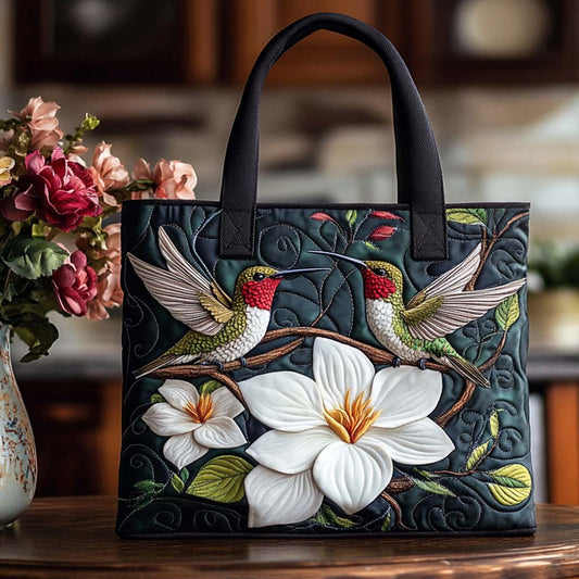 Tender Hummingbird Touch Quilted Tote Bag NCU0NT8489