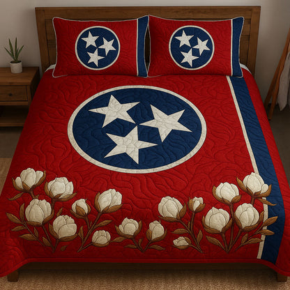 Tennessee Blossoms 3-Piece Quilted Bedding Set NCU0PT6242