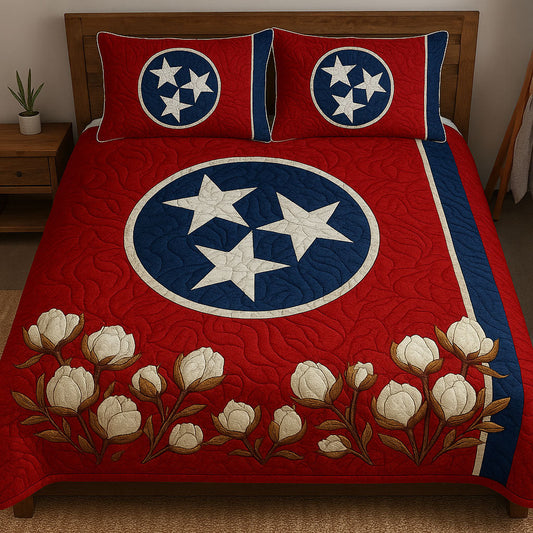 Tennessee Blossoms 3-Piece Quilted Bedding Set NCU0PT6242