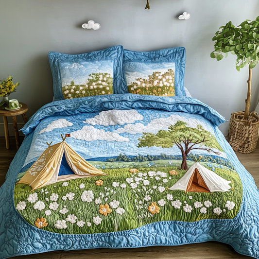 Tent Escape 3-Piece Quilted Bedding Set NCU0VH4040