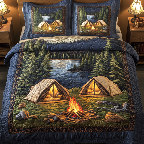 Tent Nights 3-Piece Quilted Bedding Set NCU0VH5625