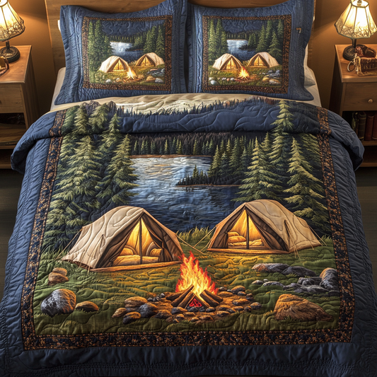 Tent Nights 3-Piece Quilted Bedding Set NCU0VH5625