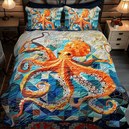 Tentacle Tango 3-Piece Quilted Bedding Set NCU0DV225