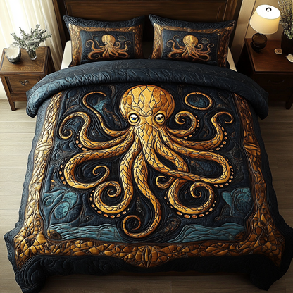 Tentacle Tales 3-Piece Quilted Bedding Set NCU0DK3821