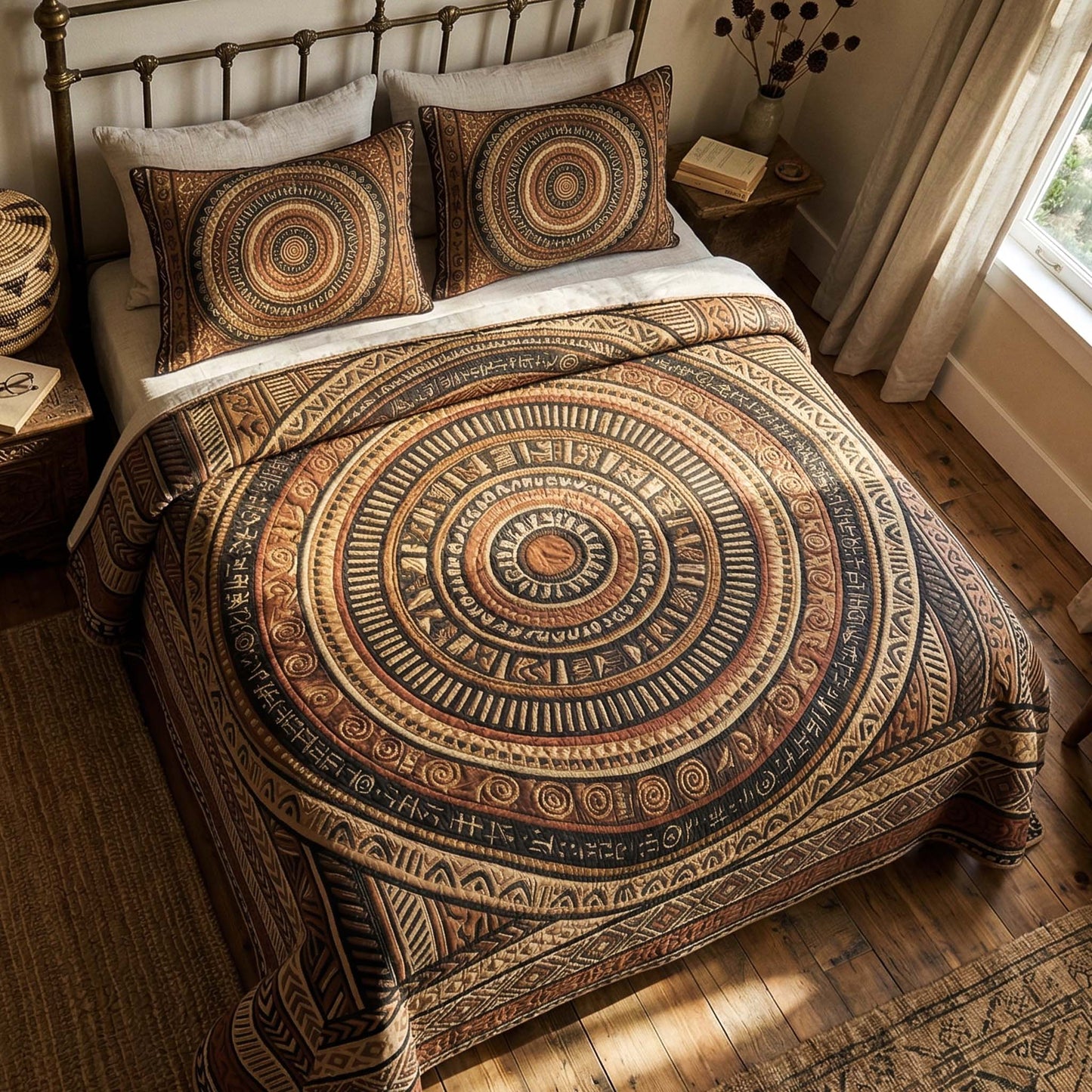 Terra Circle 3-Piece Quilted Bedding Set NCU0XD2730