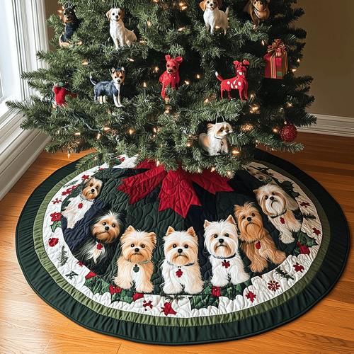 Terrier Christmas Charm Quilted Christmas Tree Skirt NCU0TH2026