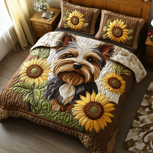 Terrier Tails 3-Piece Quilted Bedding Set NCU0DV5609