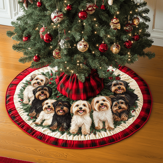 Terrier Tails Quilted Christmas Tree Skirt NCU0TH2021
