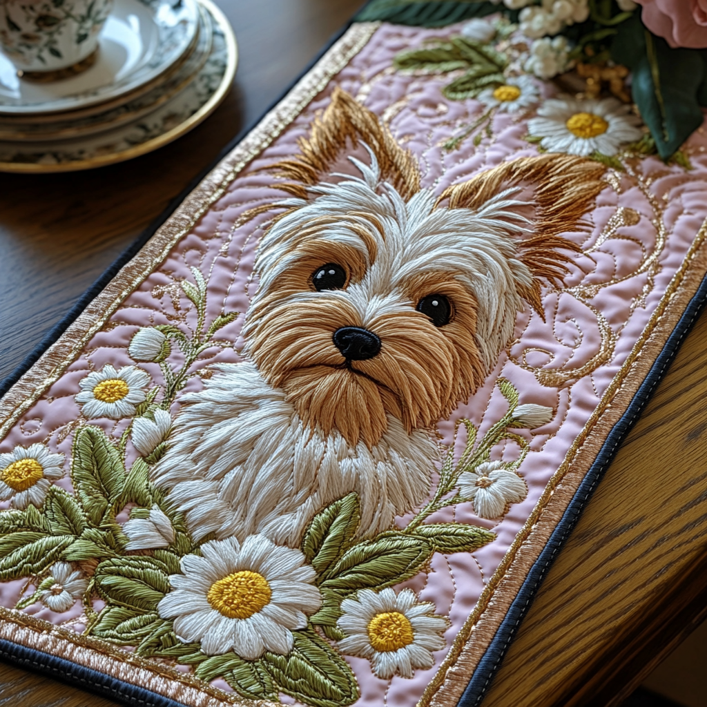 Terrier Tails Quilted Table Runner NCU0DV5835