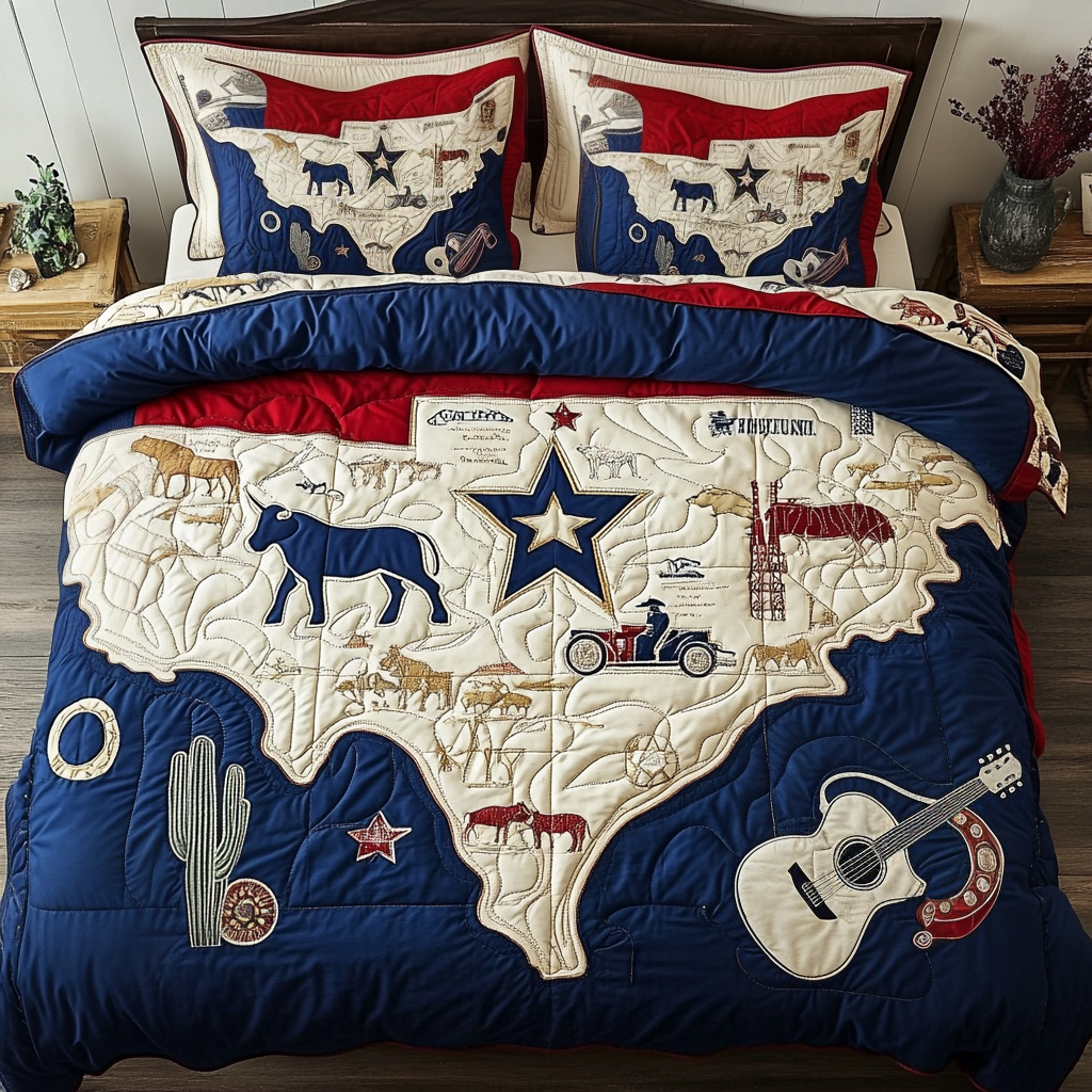 Texan Adventur 3-Piece Quilted Bedding Set NCU0VH4446