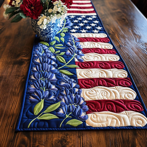 Texas Bluebonnet Quilted Table Runner NCU0NT5511