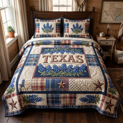 Texas Bloom 3-Piece Quilted Bedding Set NCU0TD2771