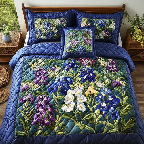 Texas Bloom Patch 3-Piece Quilted Bedding Set NCU0PT6393