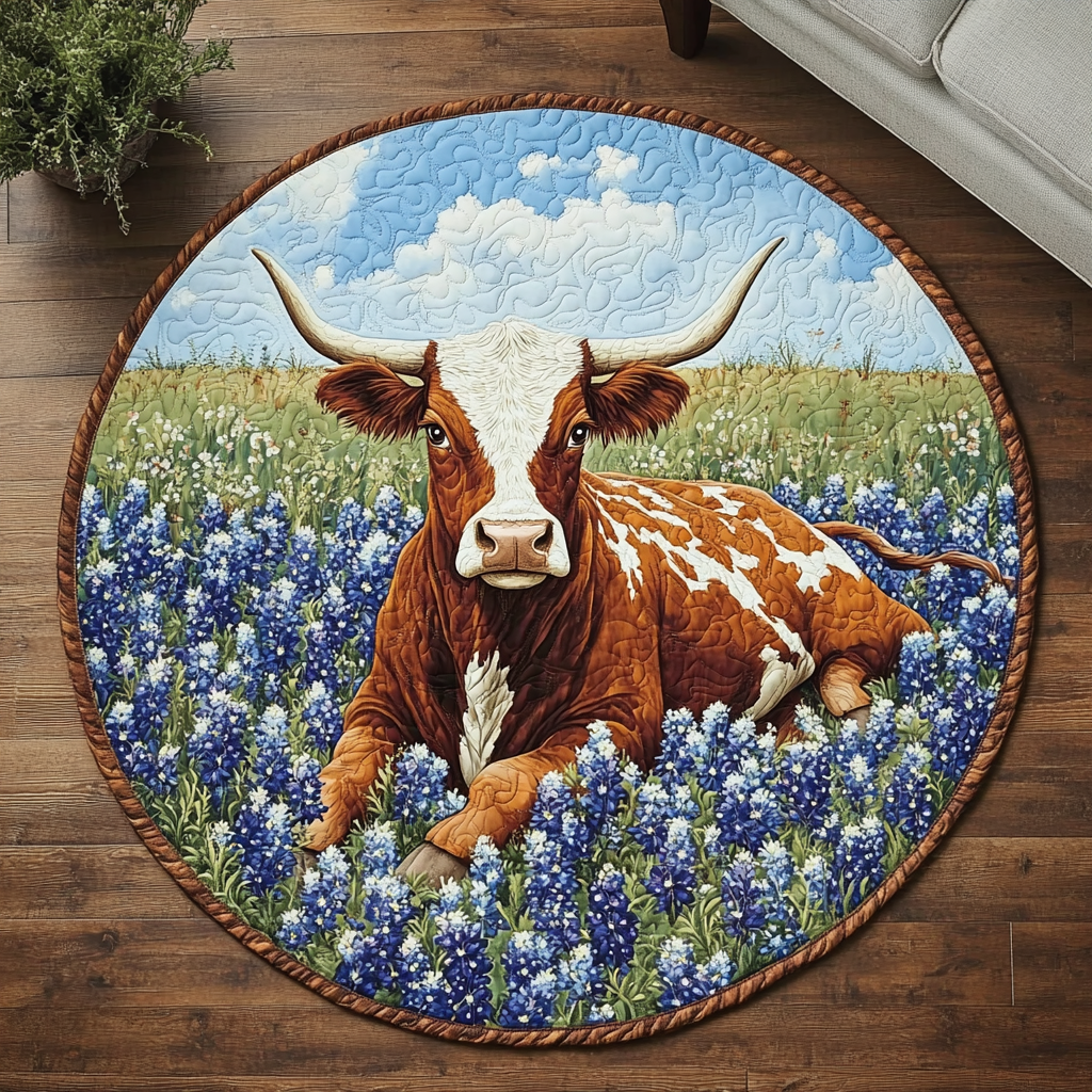 Texas Bloom Quilted Round Mat NCU0VH5269