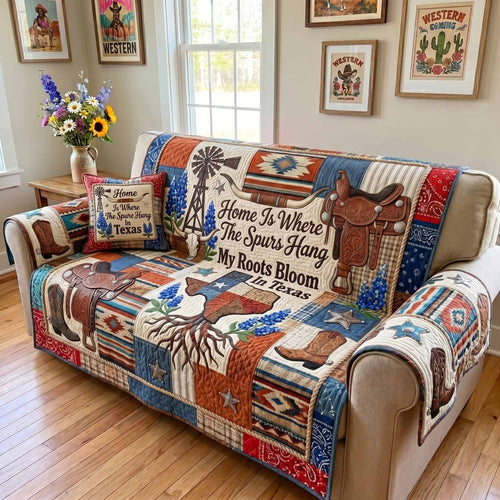 Texas Bloom Quilted Sofa Cover NCU0XD2857