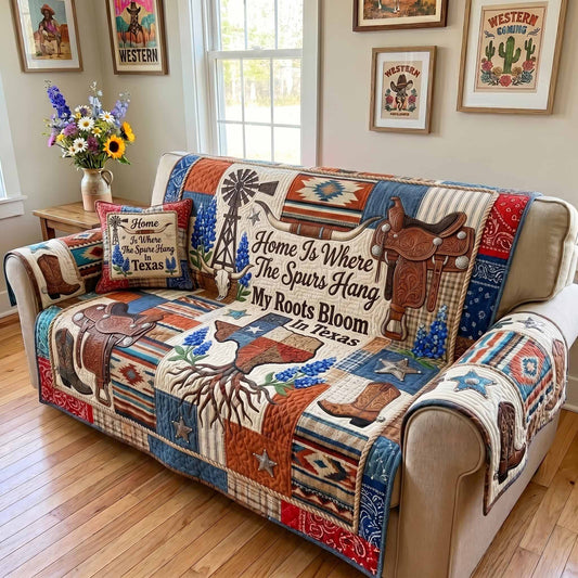 Texas Bloom Quilted Sofa Cover NCU0XD2857