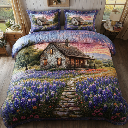 Texas Blooms 3-Piece Quilted Bedding Set NCU0DK7111