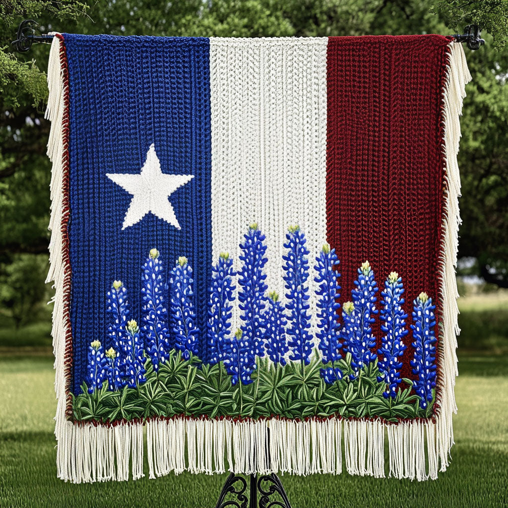 Texas Blossom Flag Woven Sofa Blanket NCU0NT5884