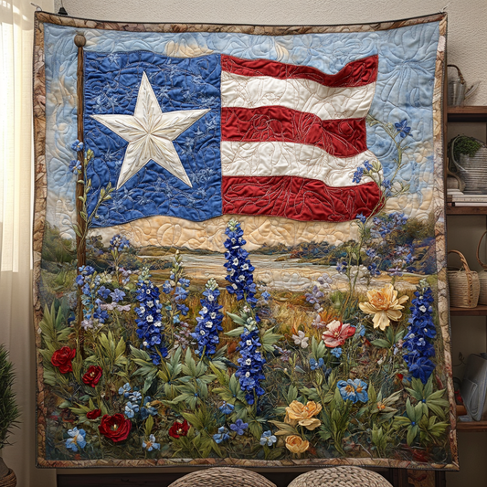 Texas Bluebonnet Bliss Quilted Blanket NCU0DV4762