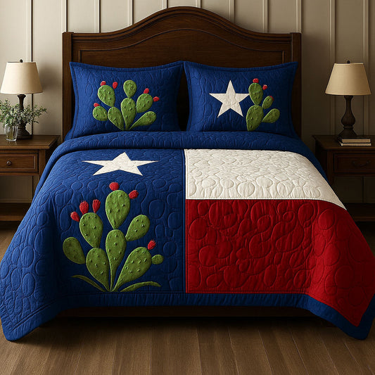 Texas Cactus 3-Piece Quilted Bedding Set NCU0NT6324