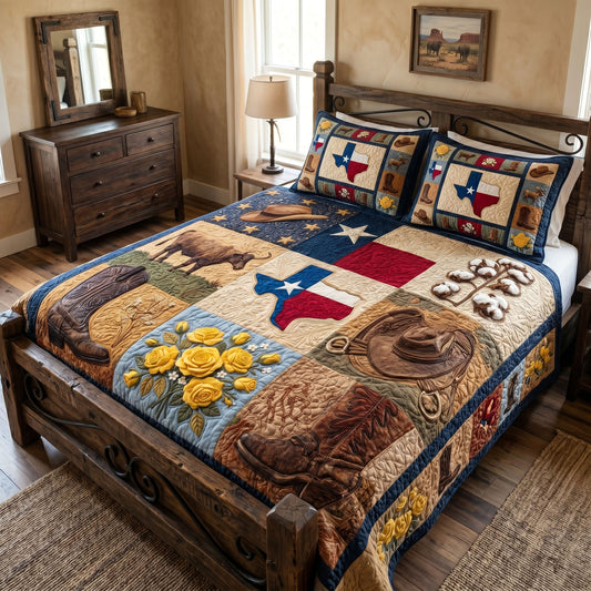 Texas Classic 3-Piece Quilted Bedding Set NCU0NT12776